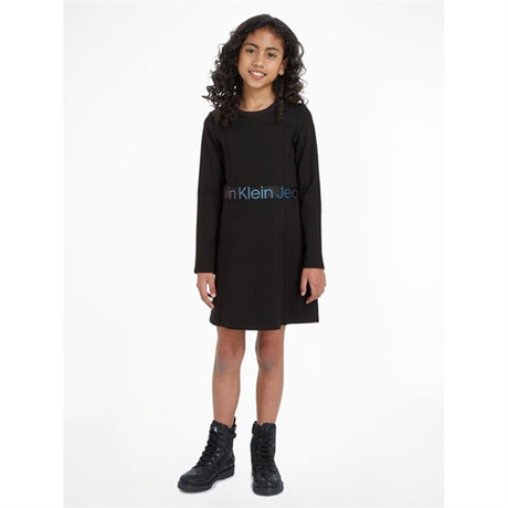 Calvin Klein Punto Tape Ls Dress Ck Black