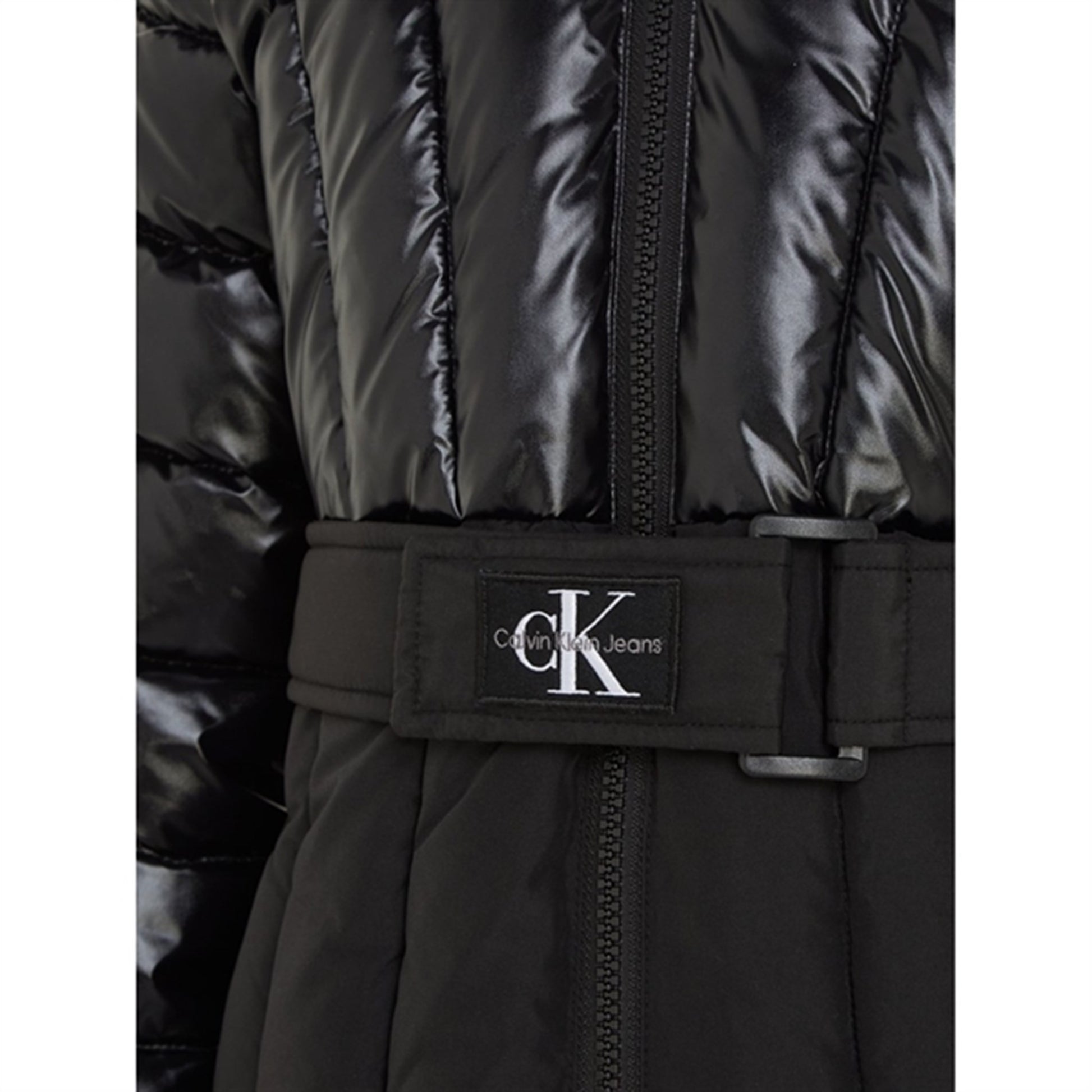 Calvin Klein Long Belted Puffer Coat Ck Black