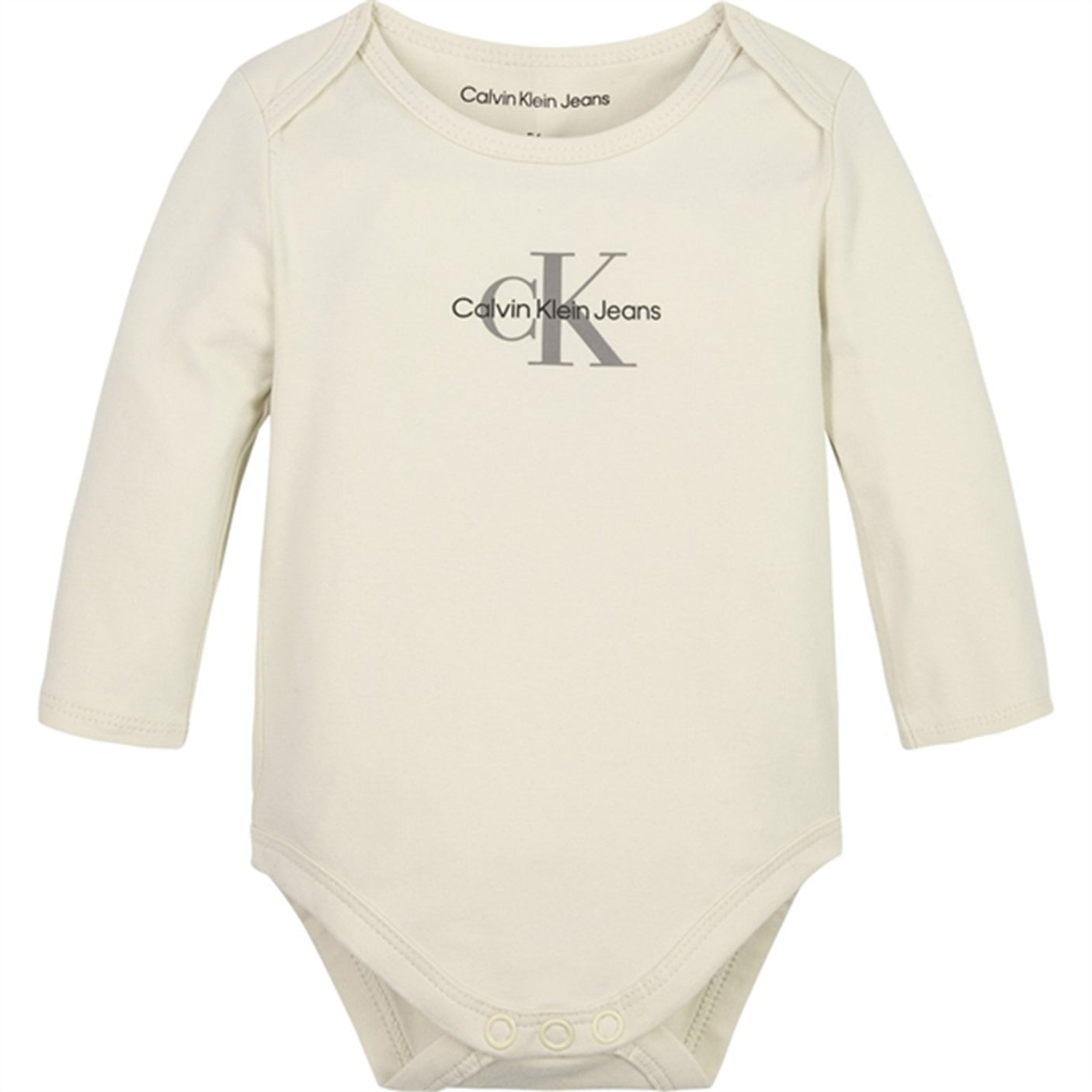 Calvin Klein Monogram Ls Body Whitecap Gray