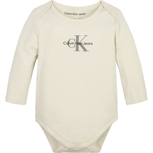 Calvin Klein Monogram Ls Body Whitecap Gray