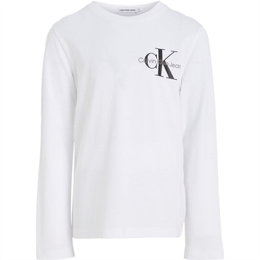 Calvin Klein Chest Monogram Ls Blouse Bright White