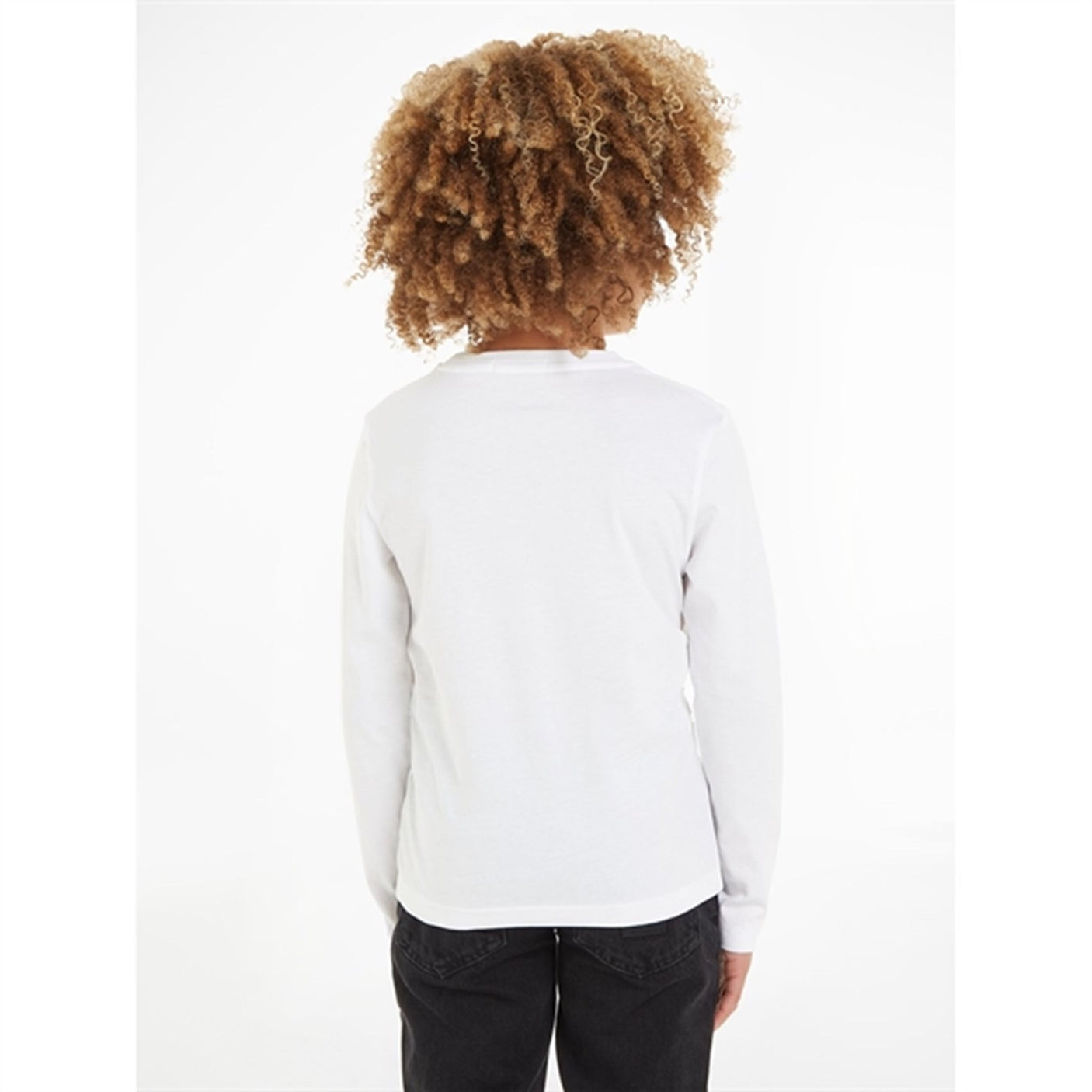 Calvin Klein Chest Monogram Ls Blouse Bright White