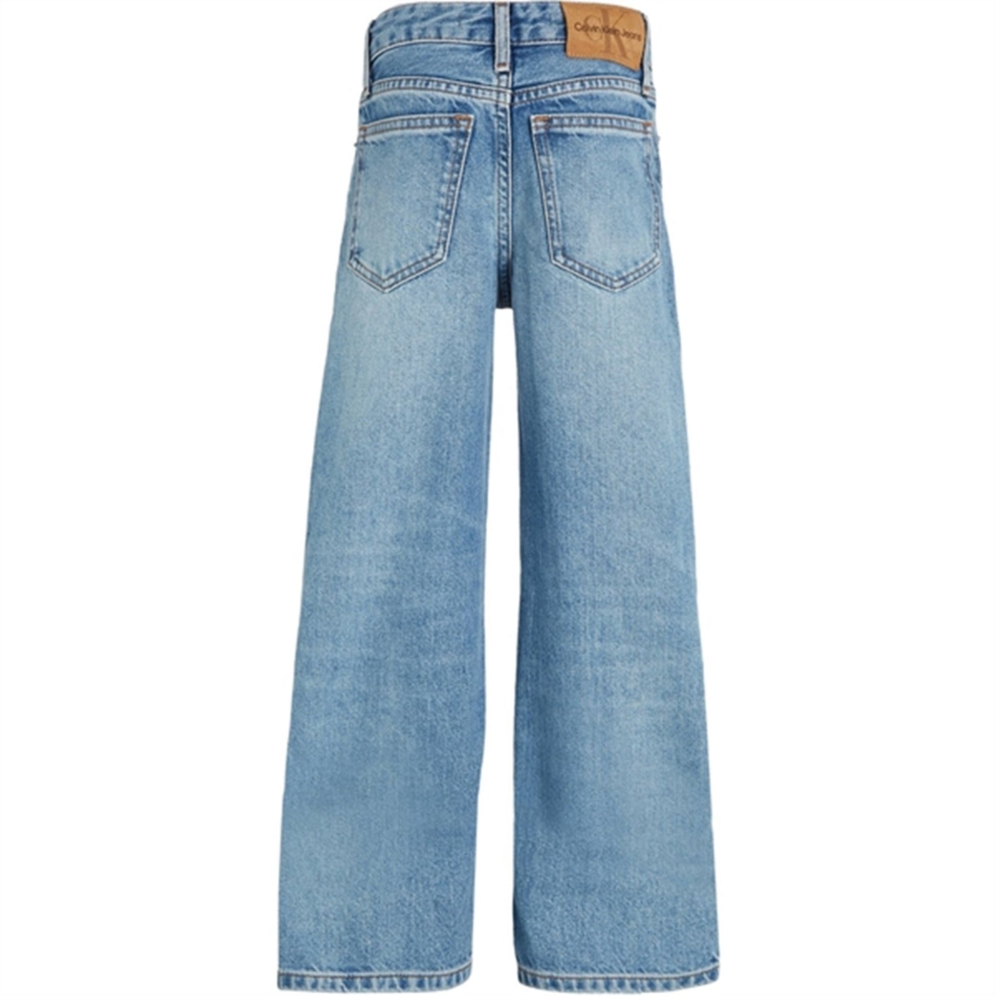 Calvin Klein HR Wide Leg Workwear Denim Jeans Authentic Light Blue