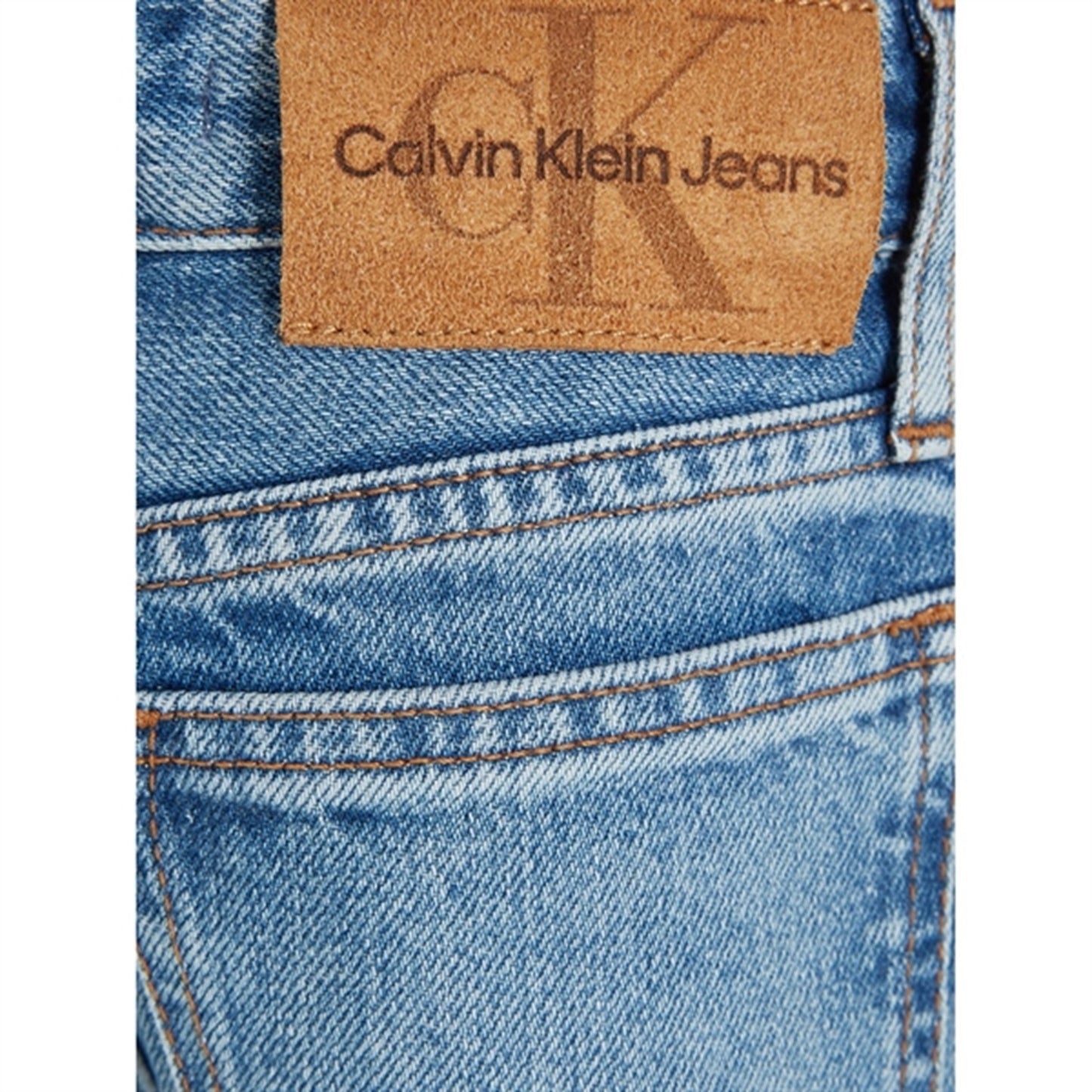 Calvin Klein HR Wide Leg Workwear Denim Jeans Authentic Light Blue