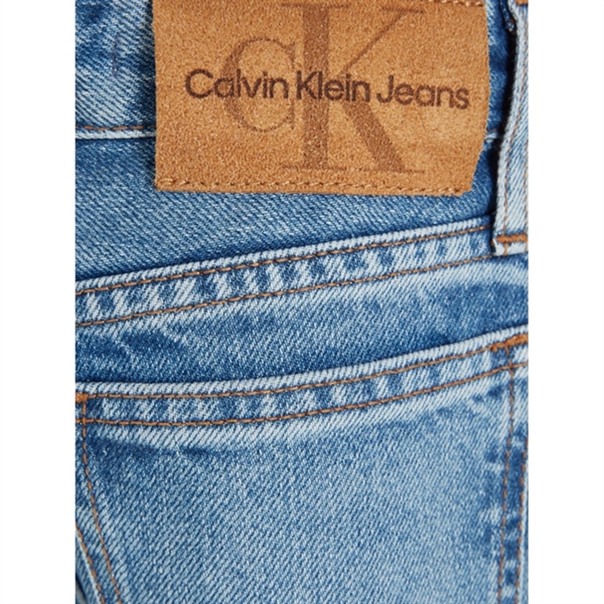 Calvin Klein HR Wide Leg Workwear Denim Jeans Authentic Light Blue