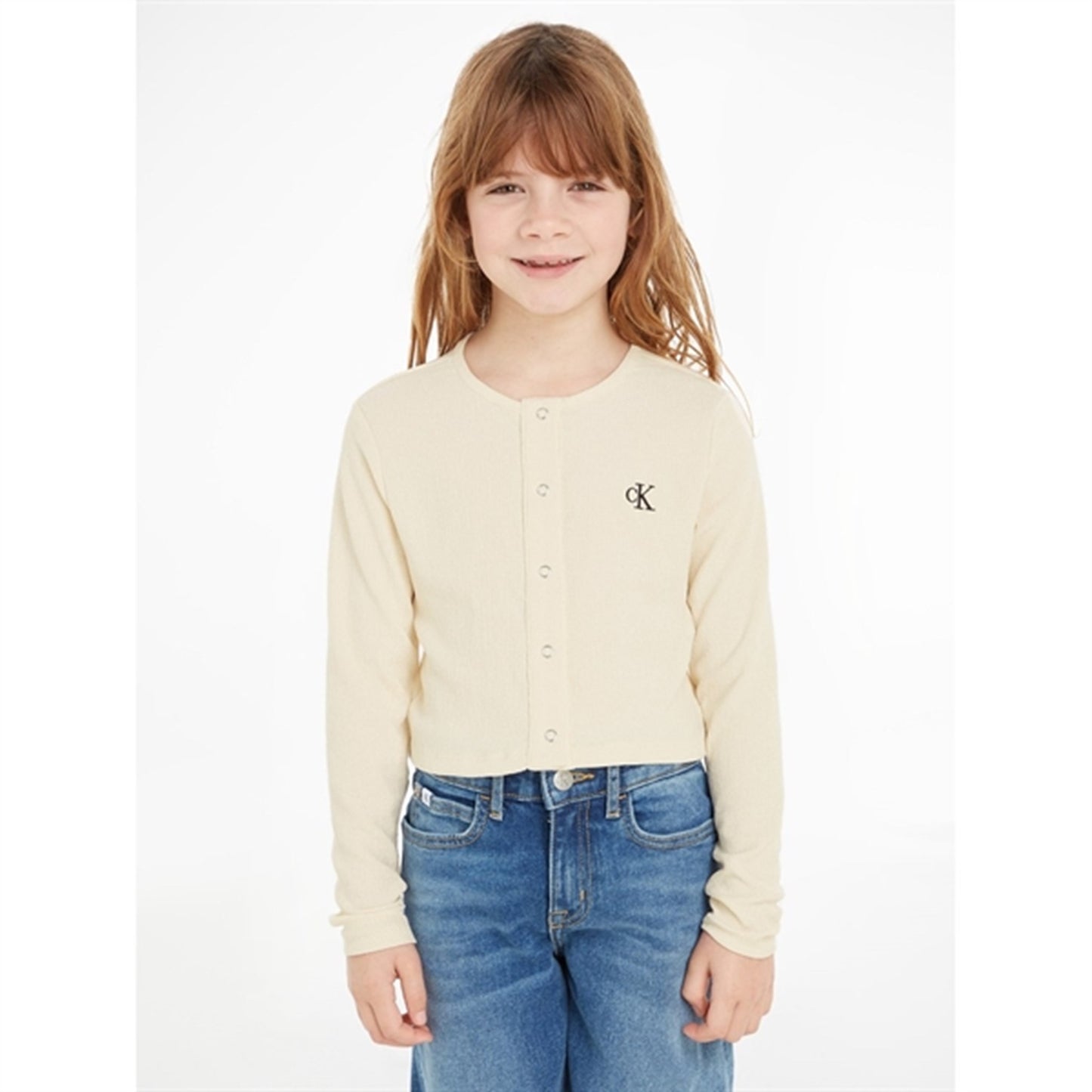 Calvin Klein Light Crinkle Cardigan Whitecap Gray