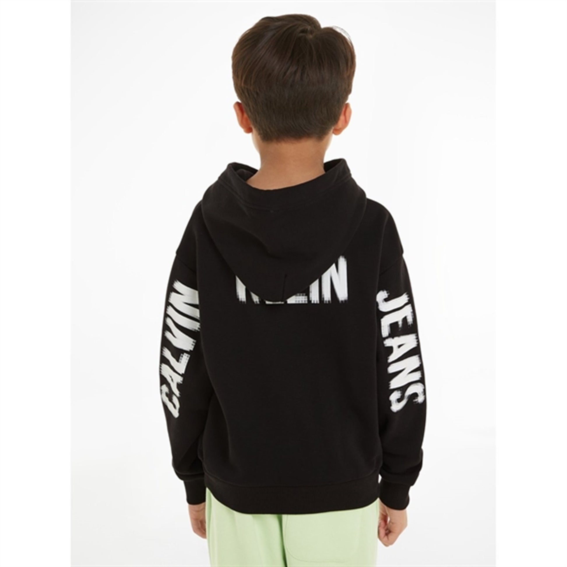 Calvin Klein Pixel Logo Terry Relaxed Hoodie Ck Black