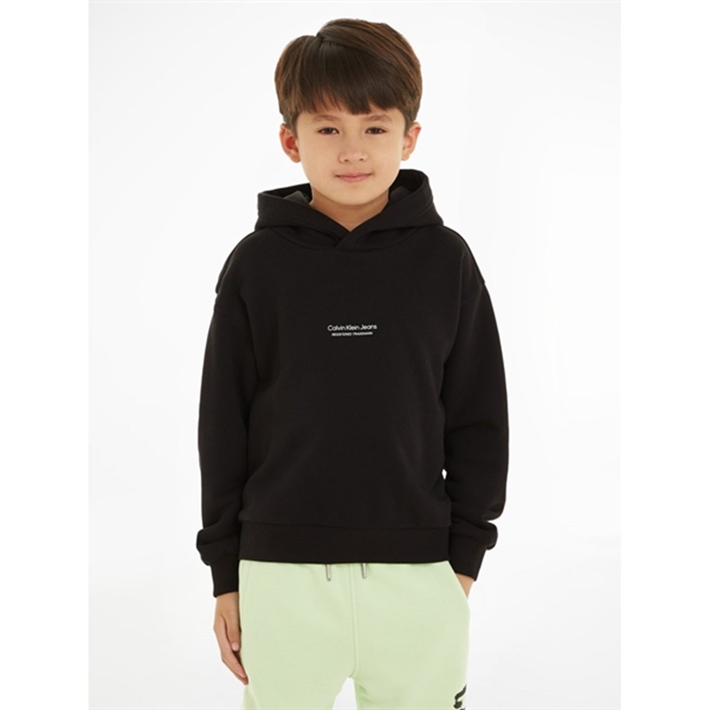 Calvin Klein Pixel Logo Terry Relaxed Hoodie Ck Black