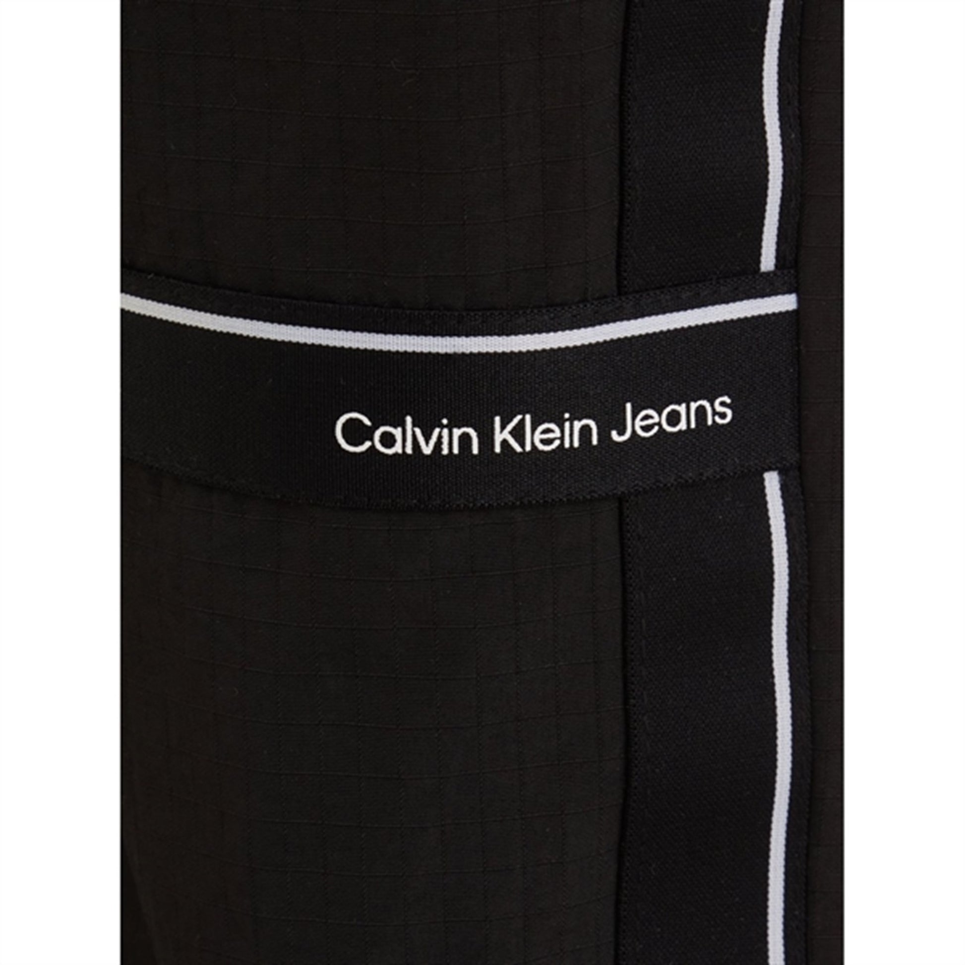 Calvin Klein Ripstop Tape Straight Pants Ck Black