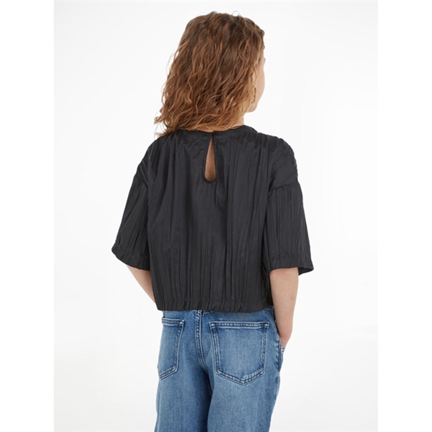 Calvin Klein Festive Plisse T-Shirt Ck Black