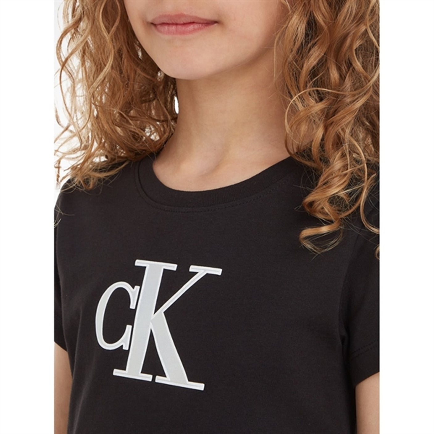 Calvin Klein Metallic Monogram Slim T-Shirt Ck Black
