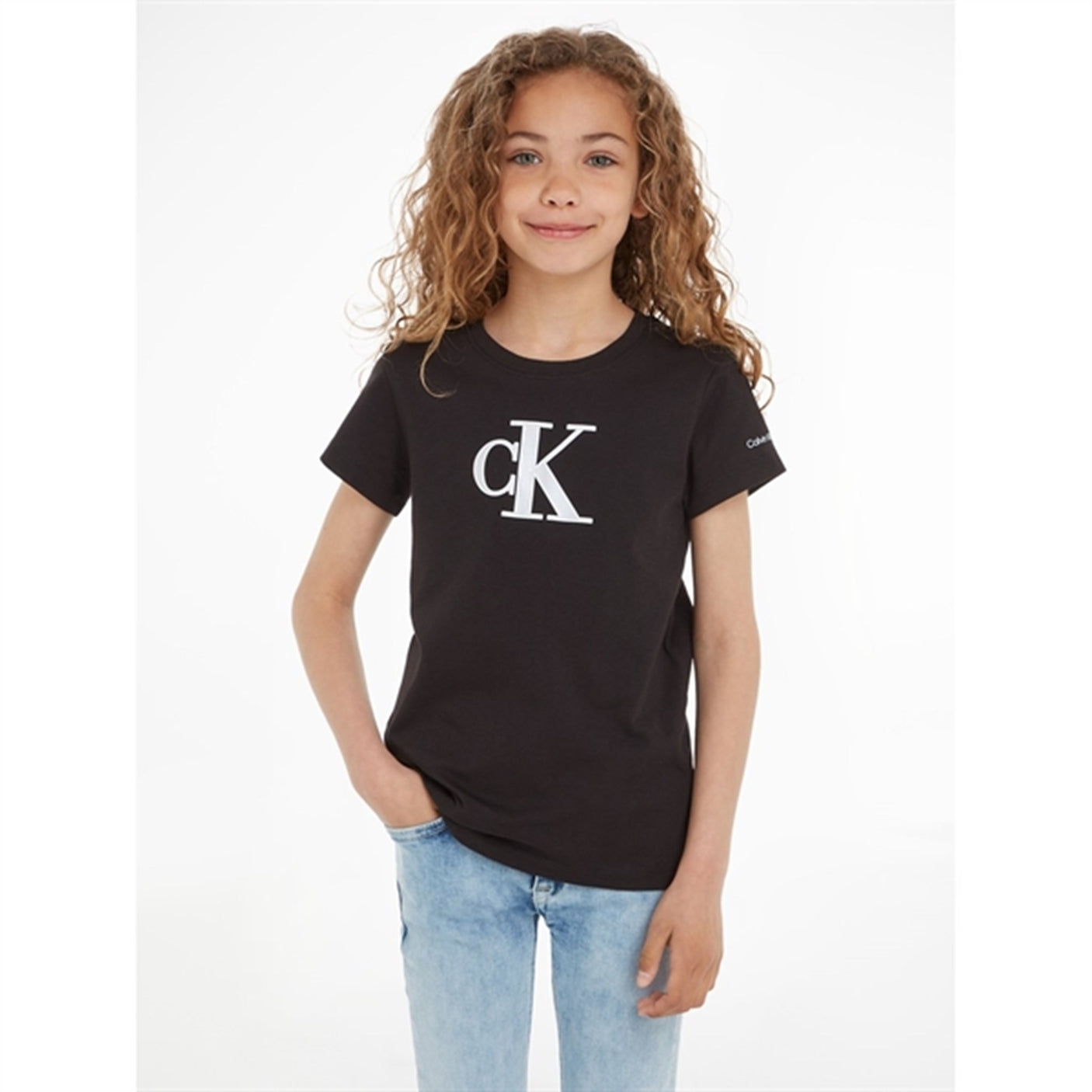 Calvin Klein Metallic Monogram Slim T-Shirt Ck Black