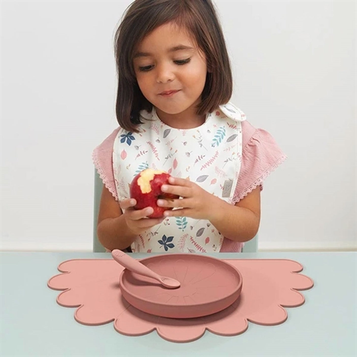 Cam Cam Copenhagen Bibs 2-pack Pressed Leaves Rose / Dusty Rose