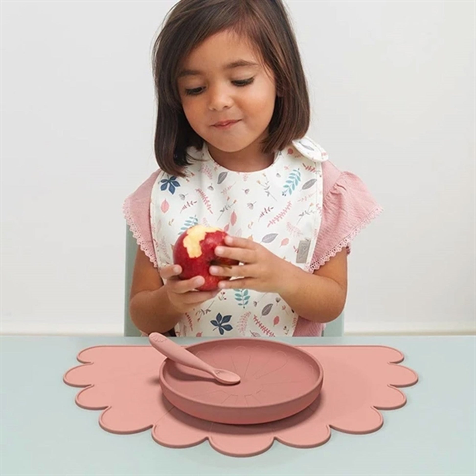 Cam Cam Copenhagen Bibs 2-pack Pressed Leaves Rose / Dusty Rose