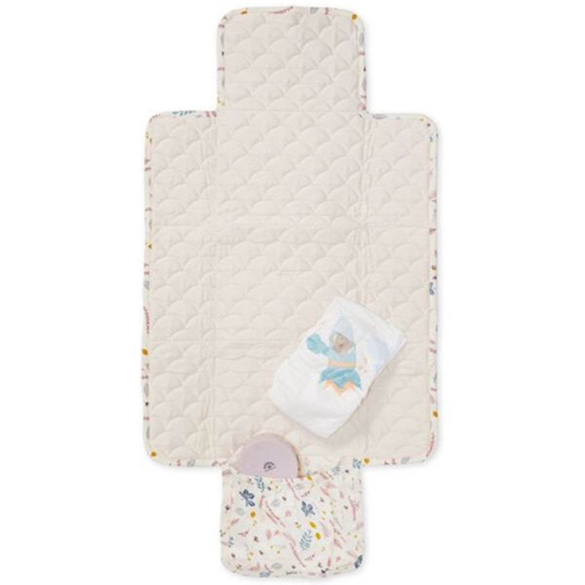 Cam Cam Copenhagen Changing Mat Quilted Pressed Leaves Rose