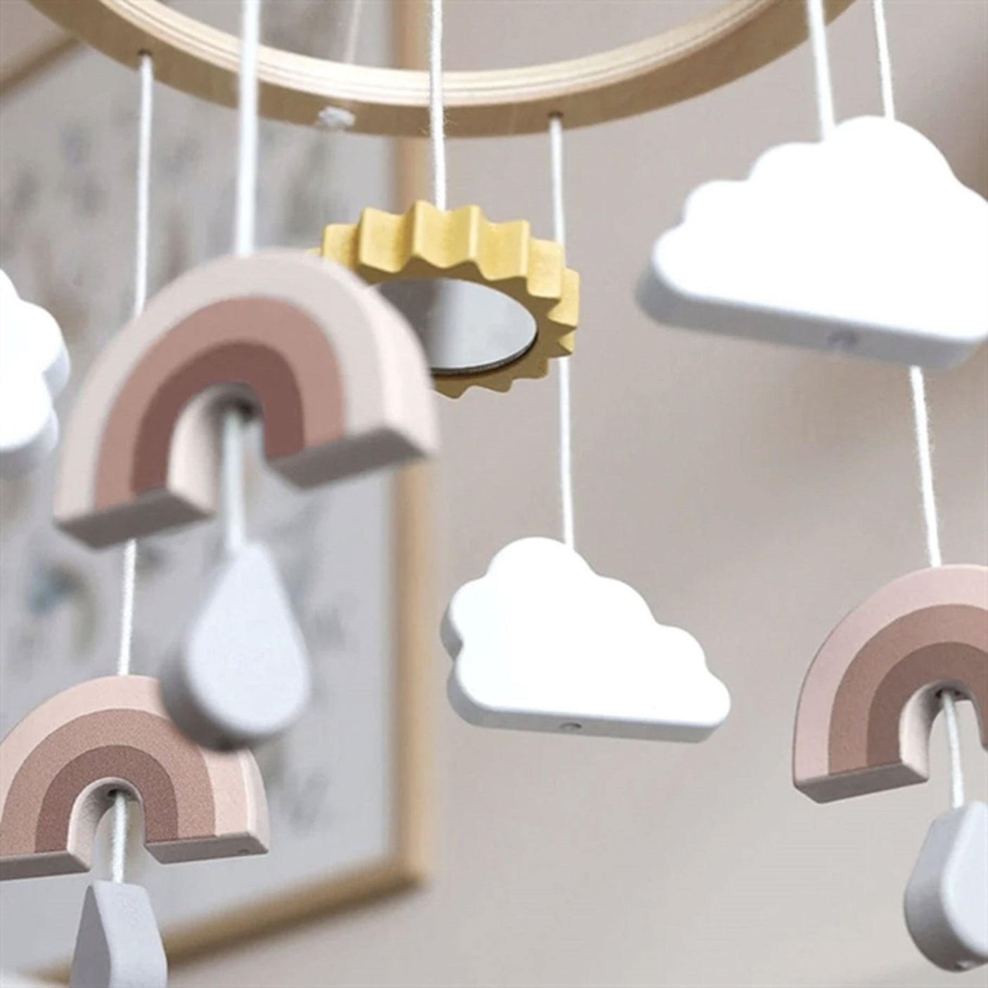 Cam Cam Copenhagen Cot Mobile Wooden Rainbow Rose Mix 2