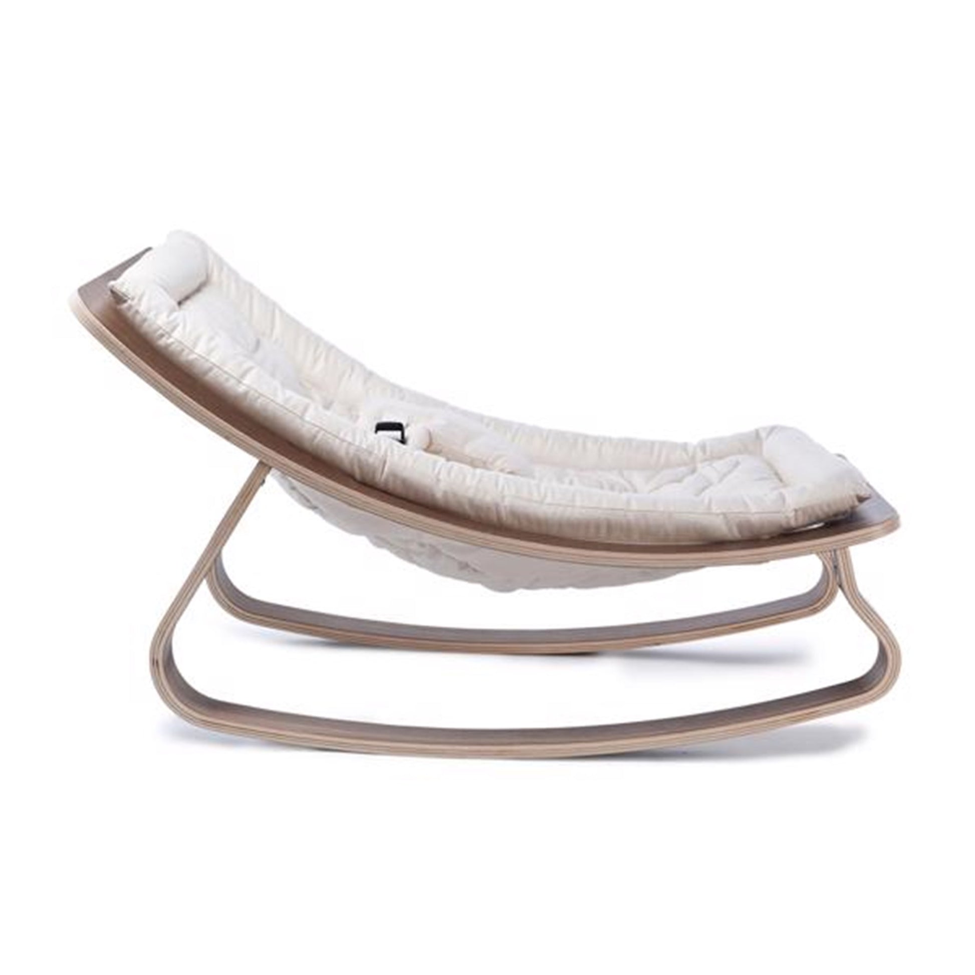 Charlie Crane Levo Baby Rocker Walnut Organic White