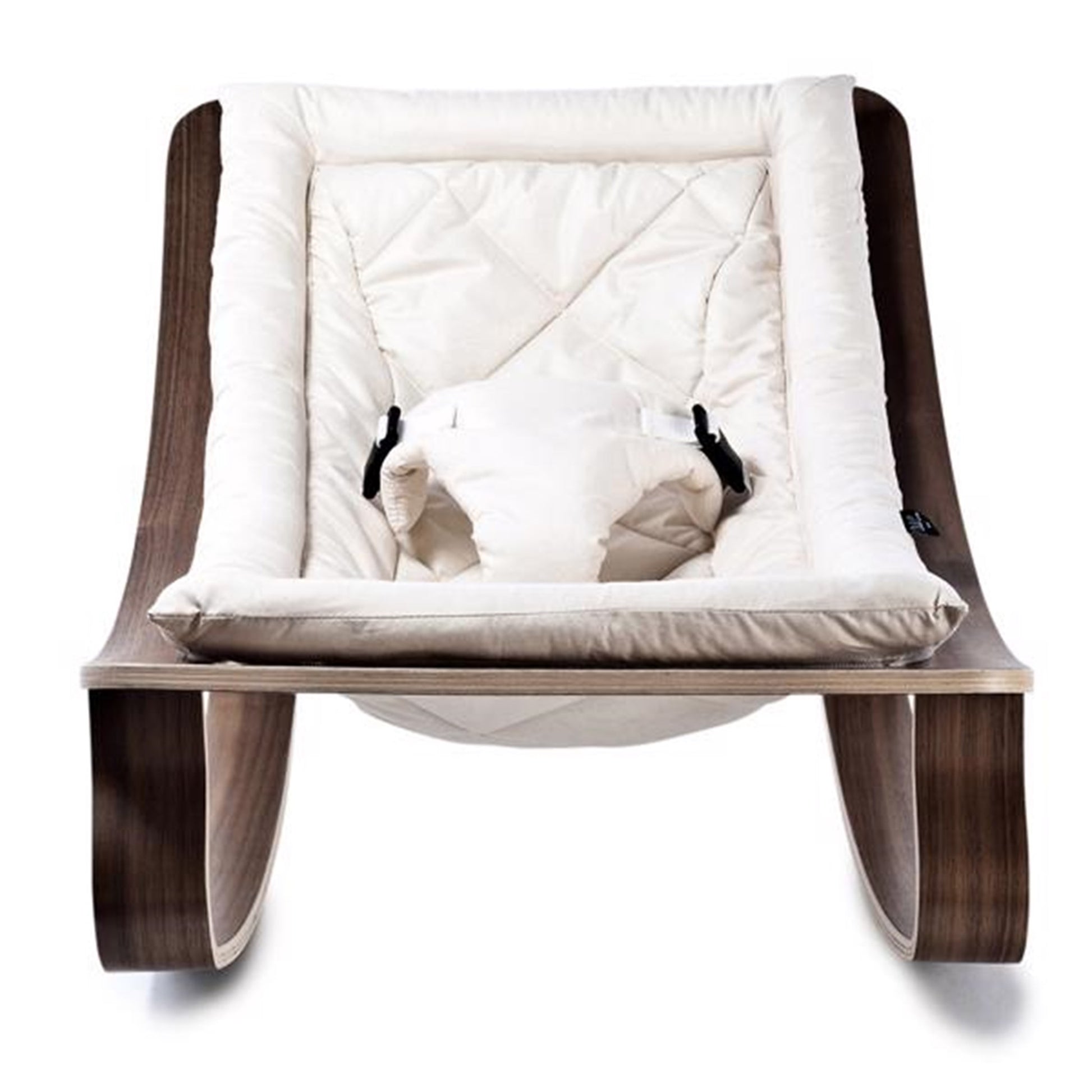 Charlie Crane Levo Baby Rocker Walnut Organic White