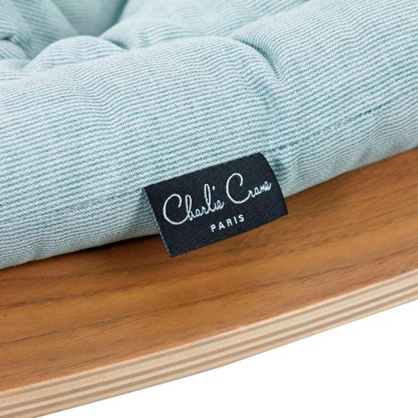 Charlie Crane Levo Baby Rocker Walnut Aruba Blue