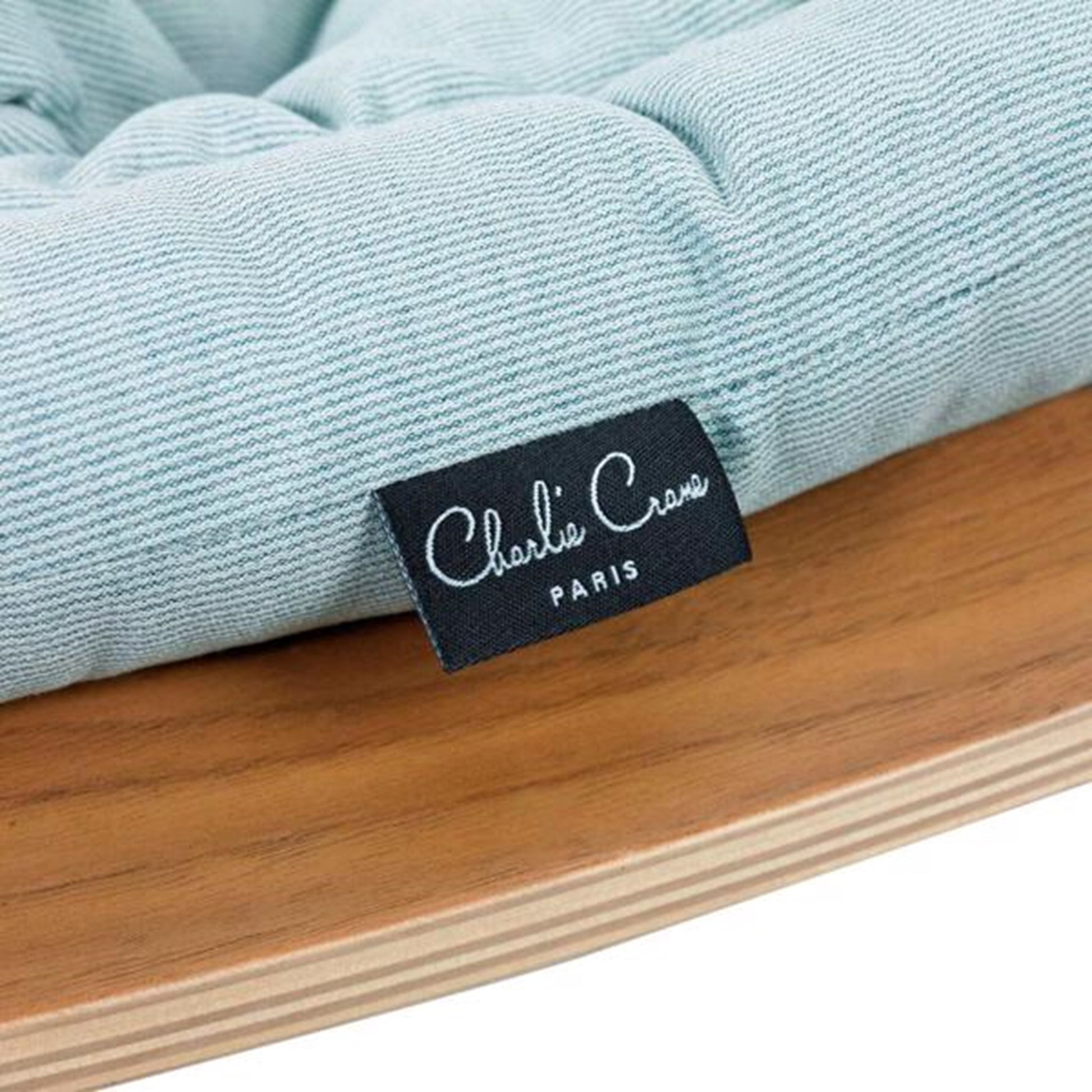 Charlie Crane Levo Baby Rocker Walnut Aruba Blue