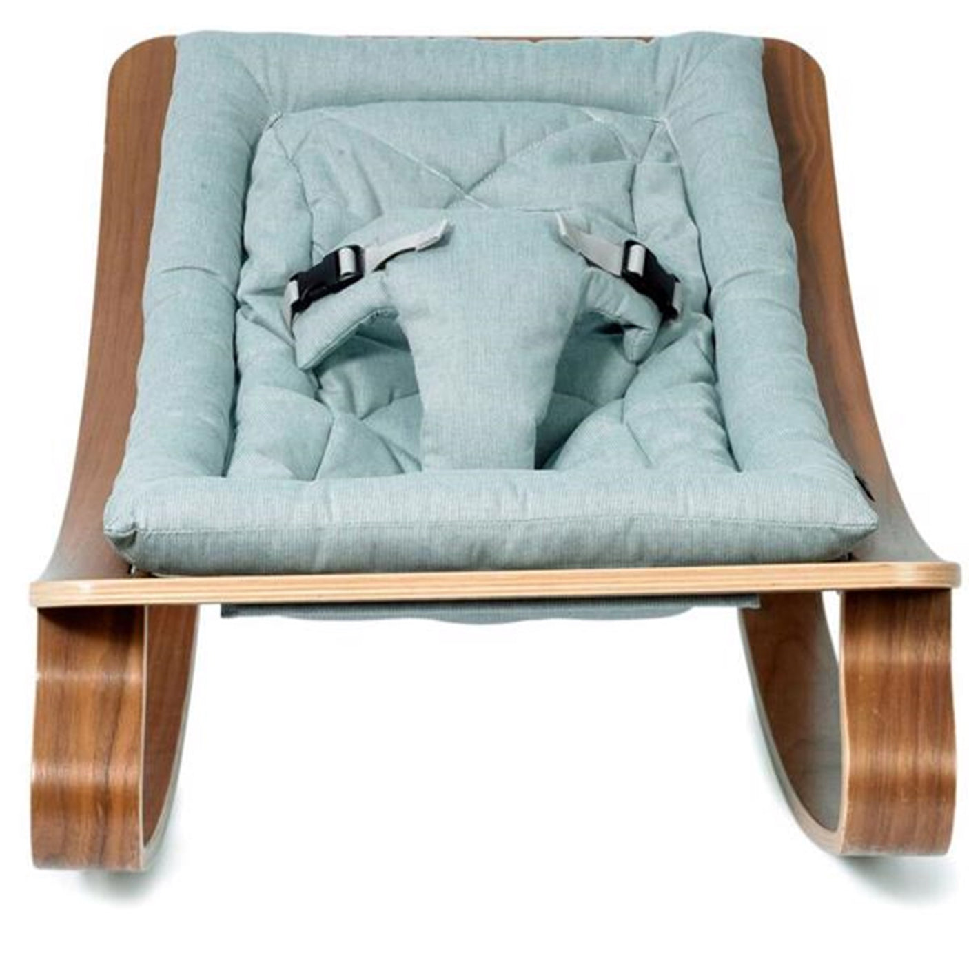 Charlie Crane Levo Baby Rocker Walnut Aruba Blue