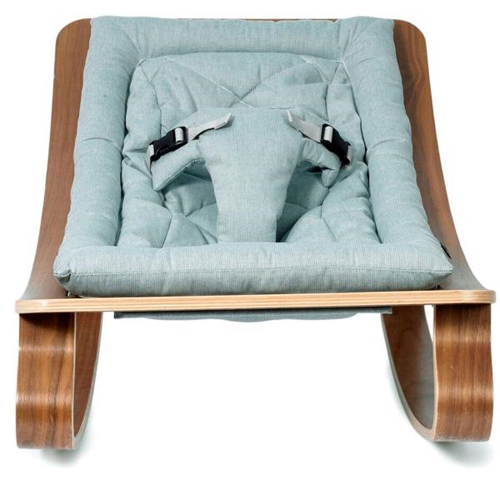 Charlie Crane Levo Baby Rocker Walnut Aruba Blue