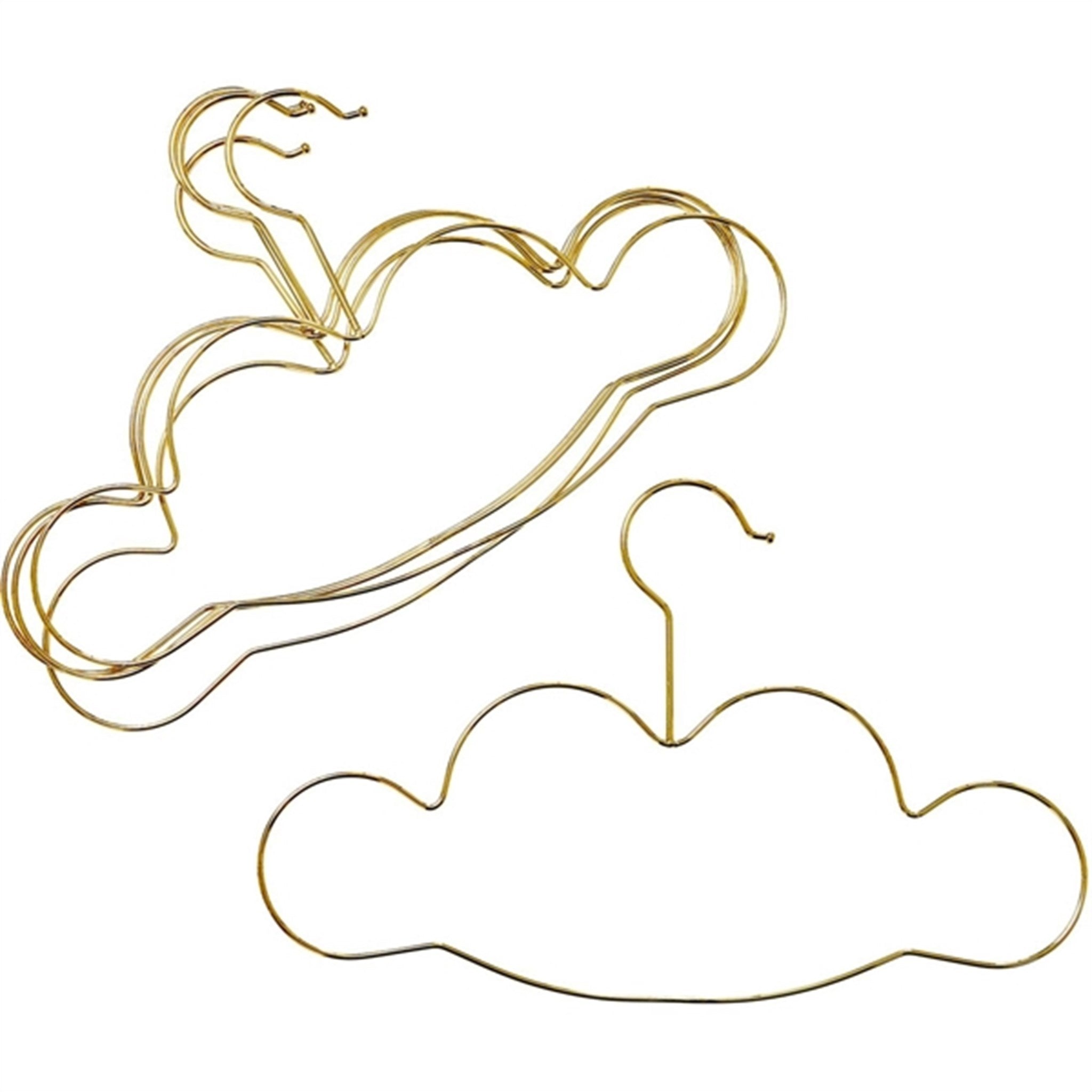 RICE Gold Small Cloud Shaped Metal Hangers 5-pack