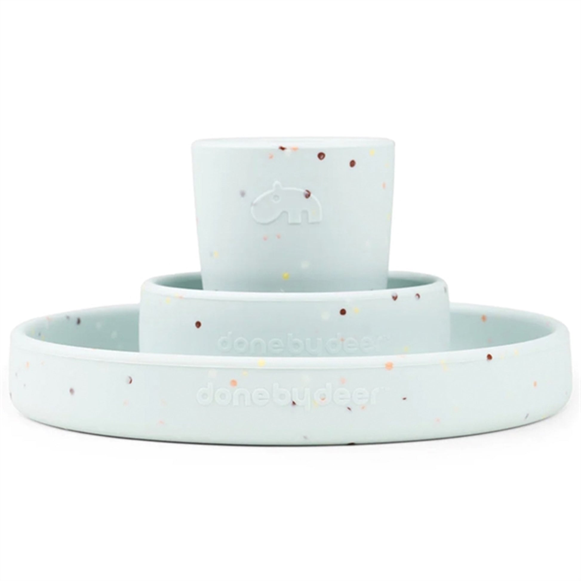 Done by Deer Silicone Dinner Set Confetti Blue