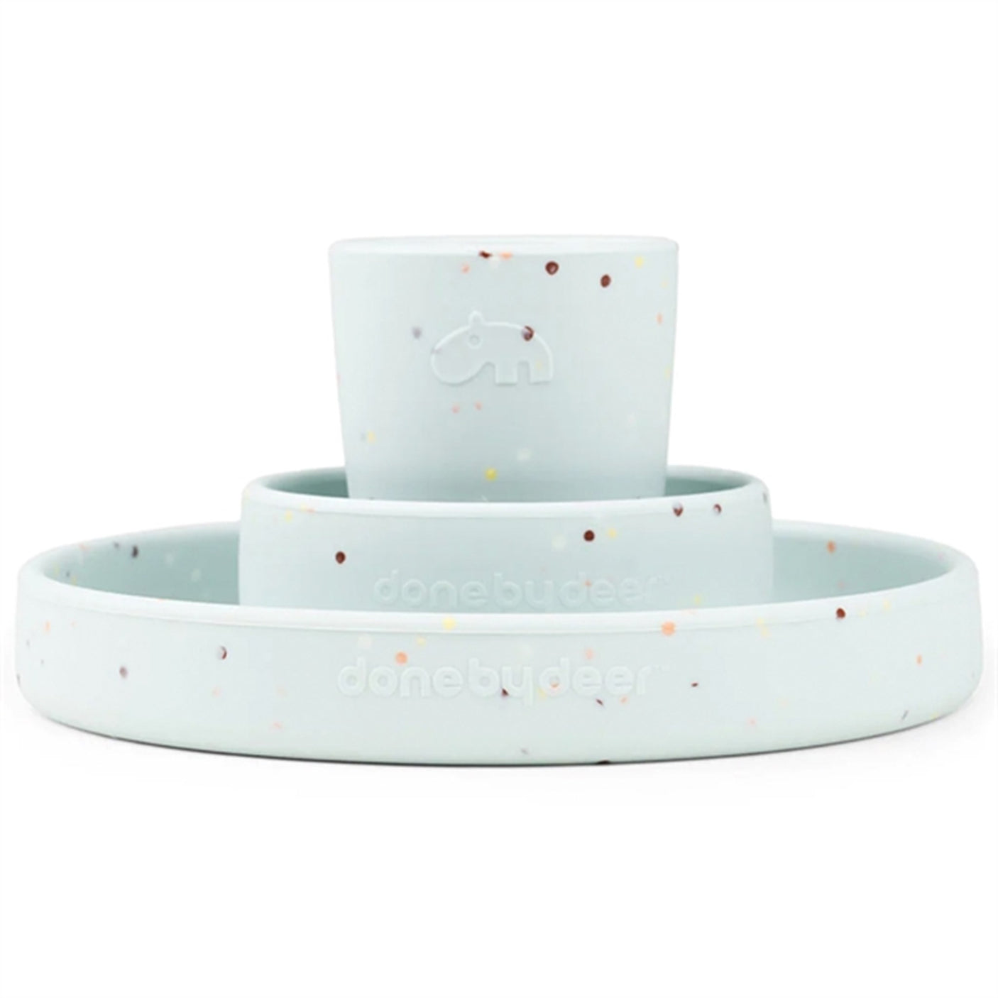 Done by Deer Silicone Dinner Set Confetti Blue