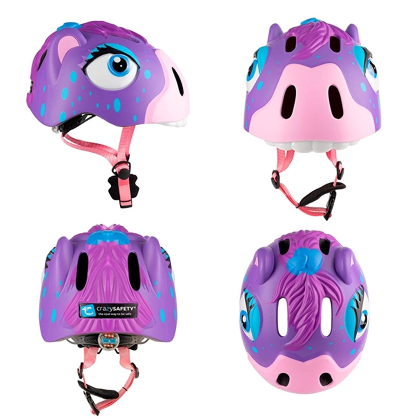 Crazy Safety Horse Bicycle Helmet Purple