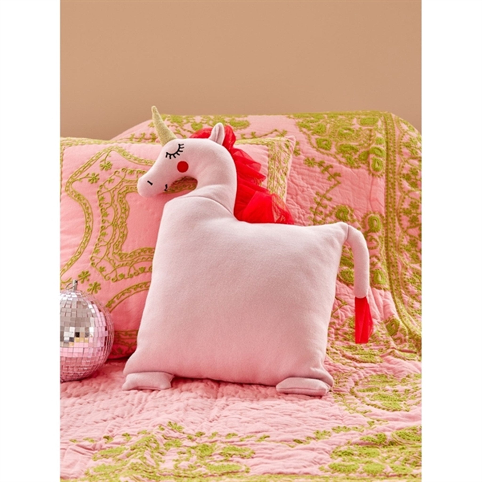 RICE Soft Pink Unicorn Cushion 3