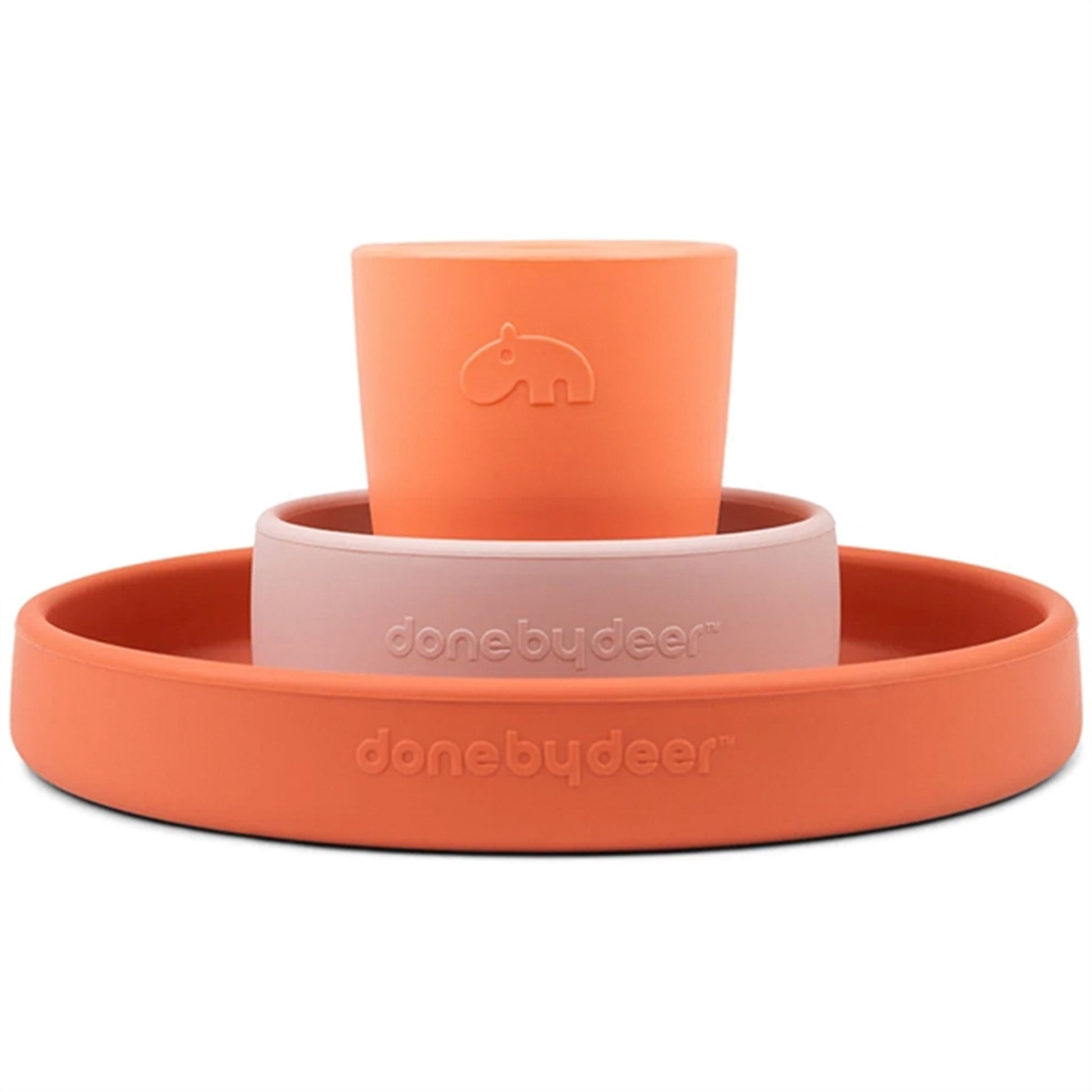 Done by Deer Silicone Dinner Set Happy Clouds Papaya