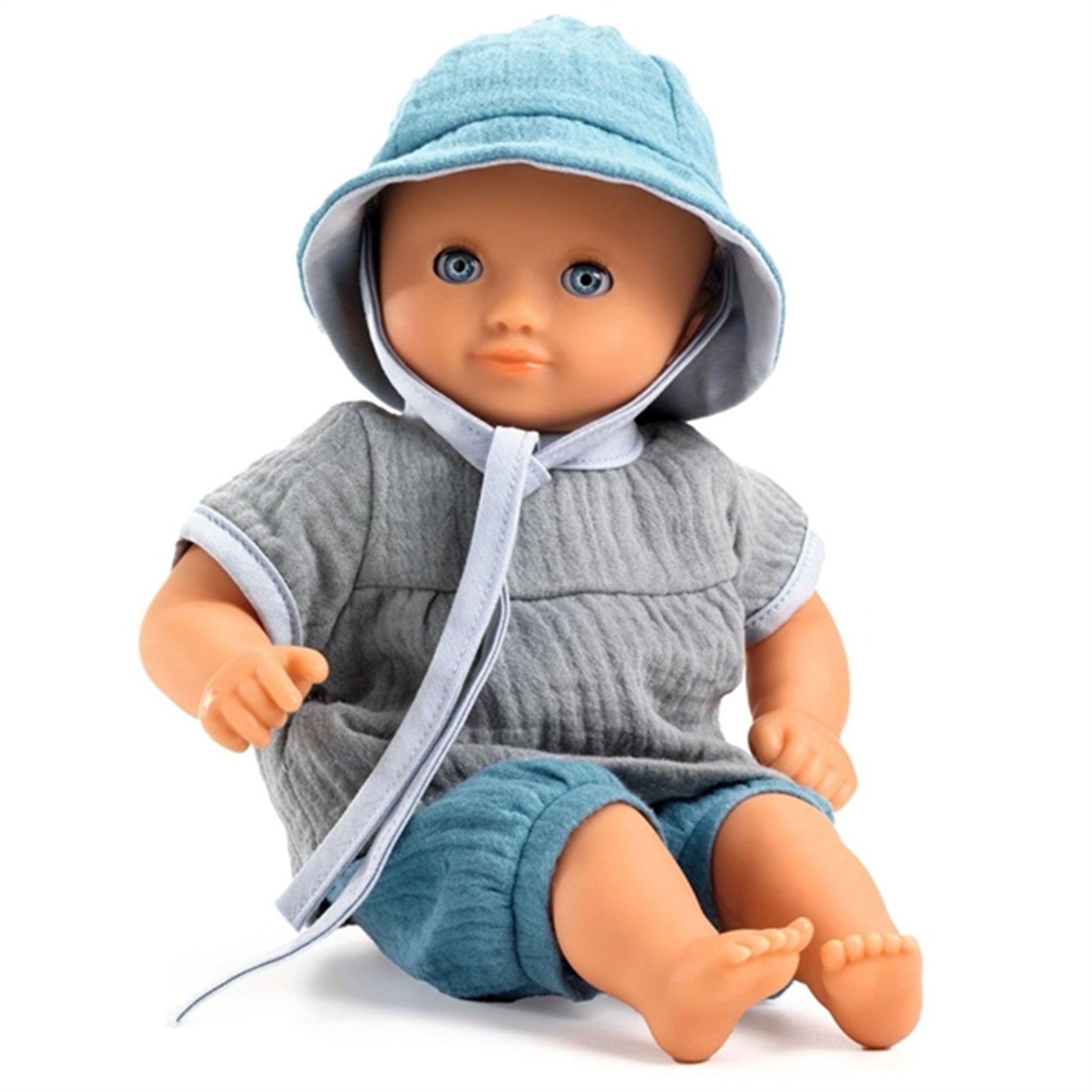 Djeco Doll Clothes Set With Hat Blue