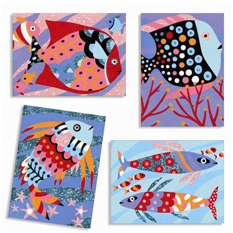 Djeco Creative Box Coloured Sand - Rainbow Fish 2