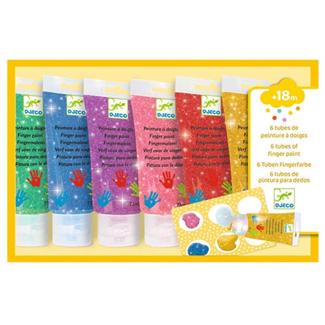 Djeco Peinture A Doigts 6 Finger Paint Glitter