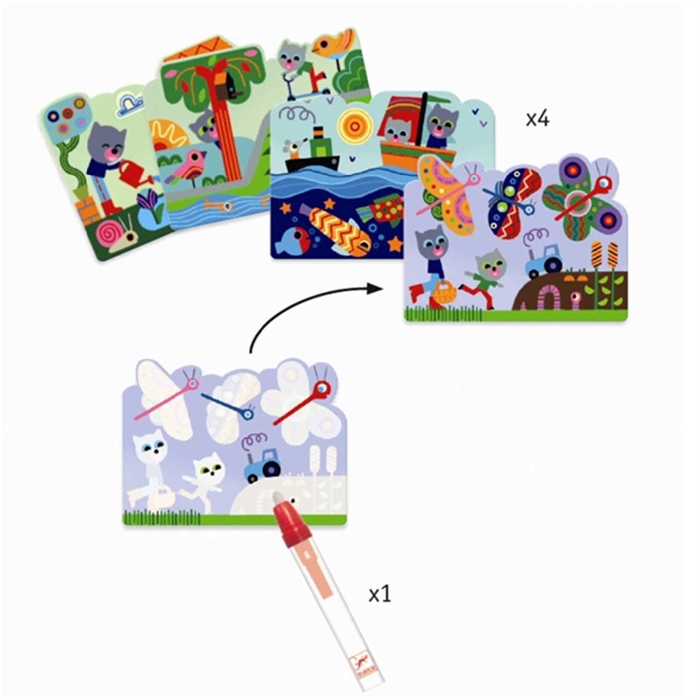 Djeco Magic Colouring Hidden In The Garden