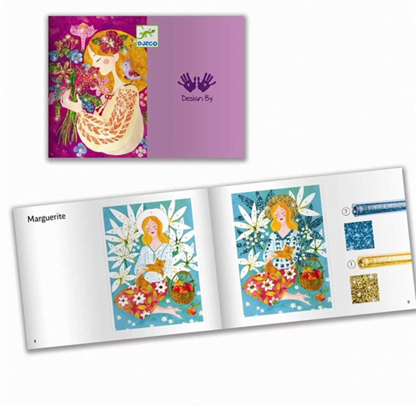 Djeco Creative Box Glittercards - Scent Of Flowers