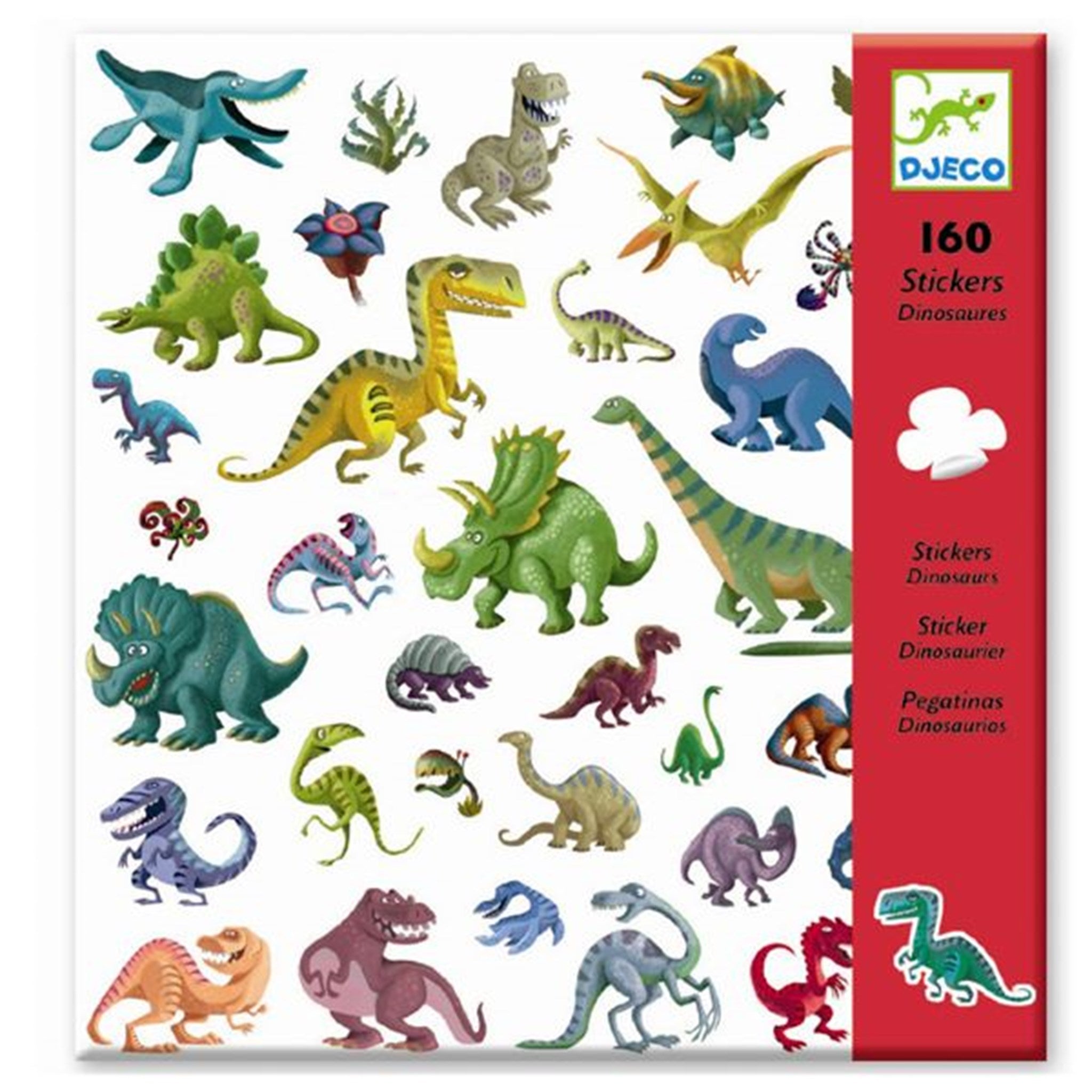 Djeco 恐龙贴纸 - 用丰富多彩的贴纸进行创意游戏