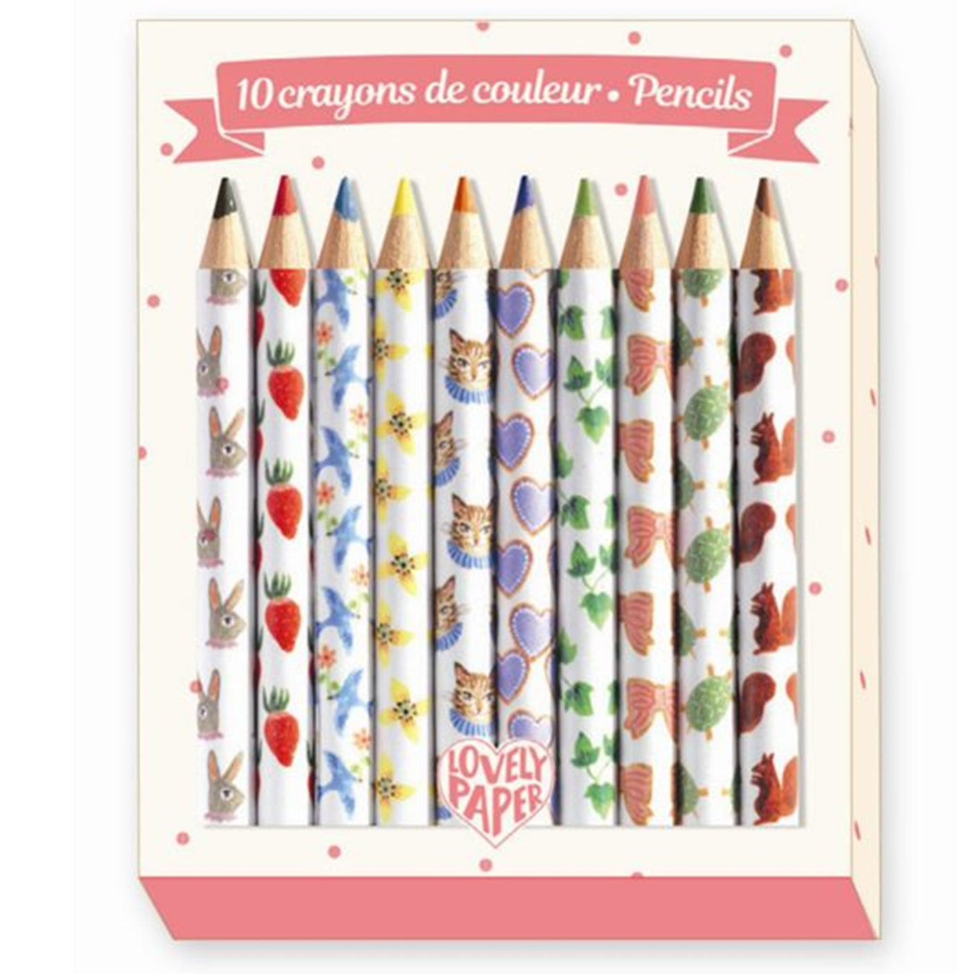 Djeco Lovely Paper 10 Mini Pencils