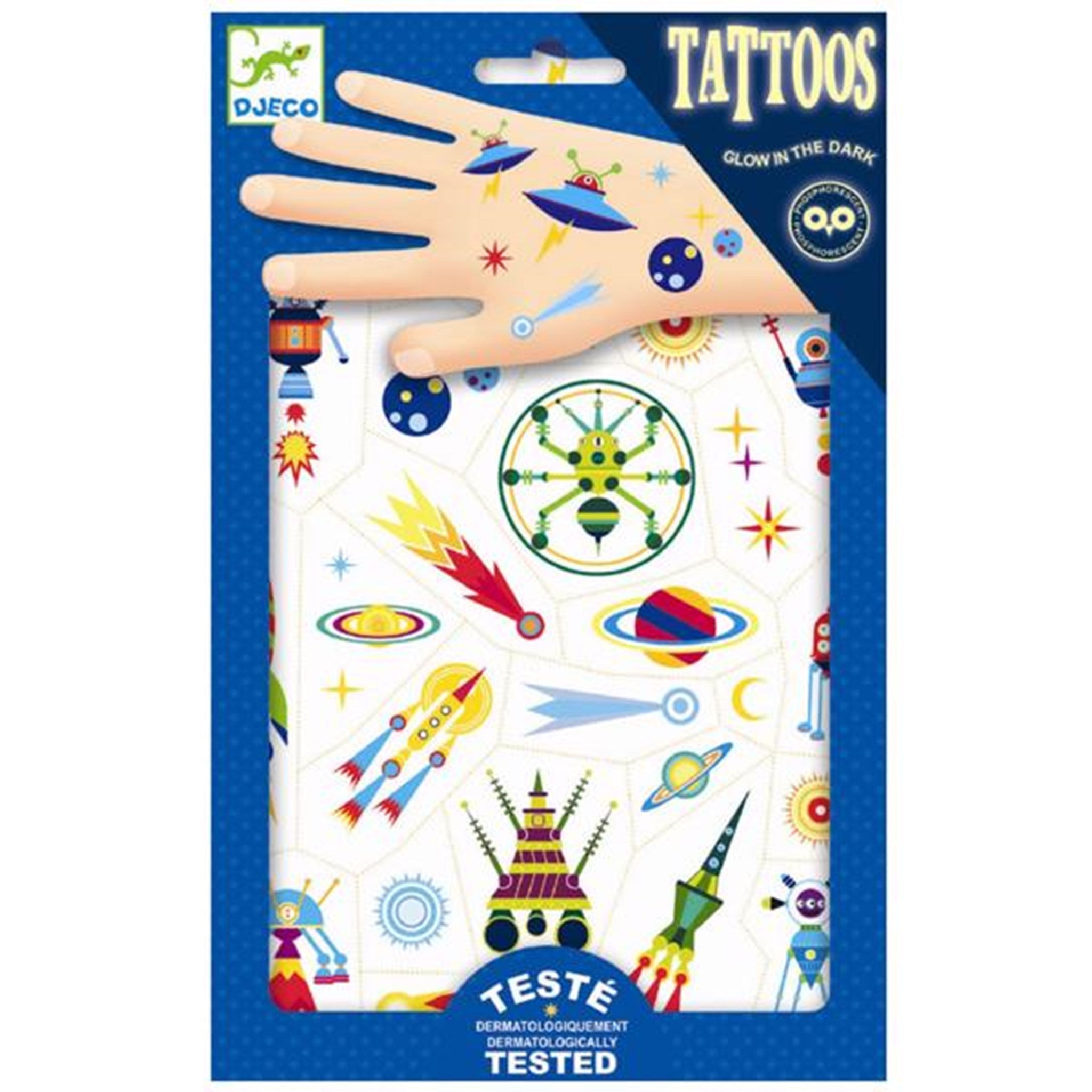 Djeco Tattoos Space Glow in the Dark