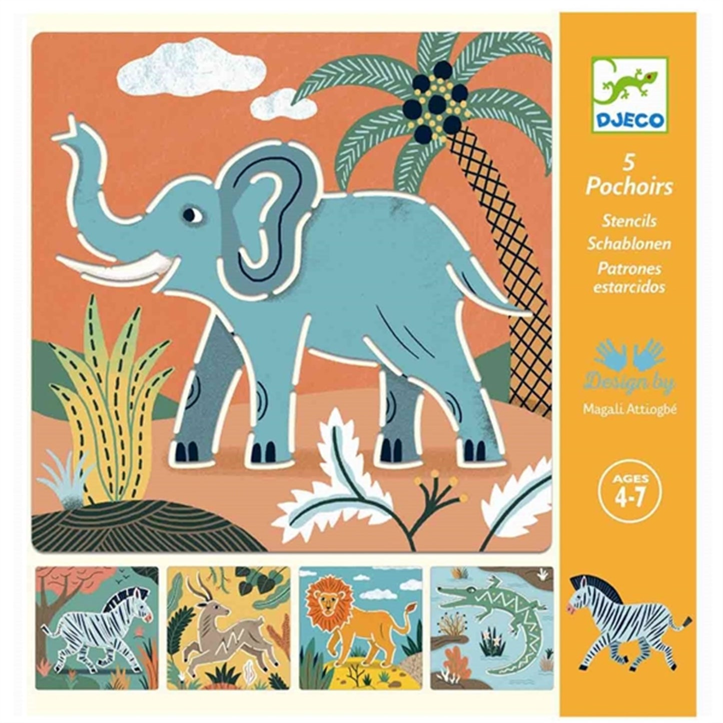 Djeco Stencils Wild Animals