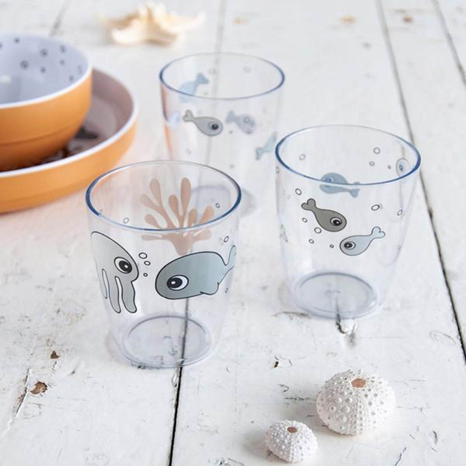 Done by Deer Yummi Mini Glass Sea Friends 3-pack Mustard