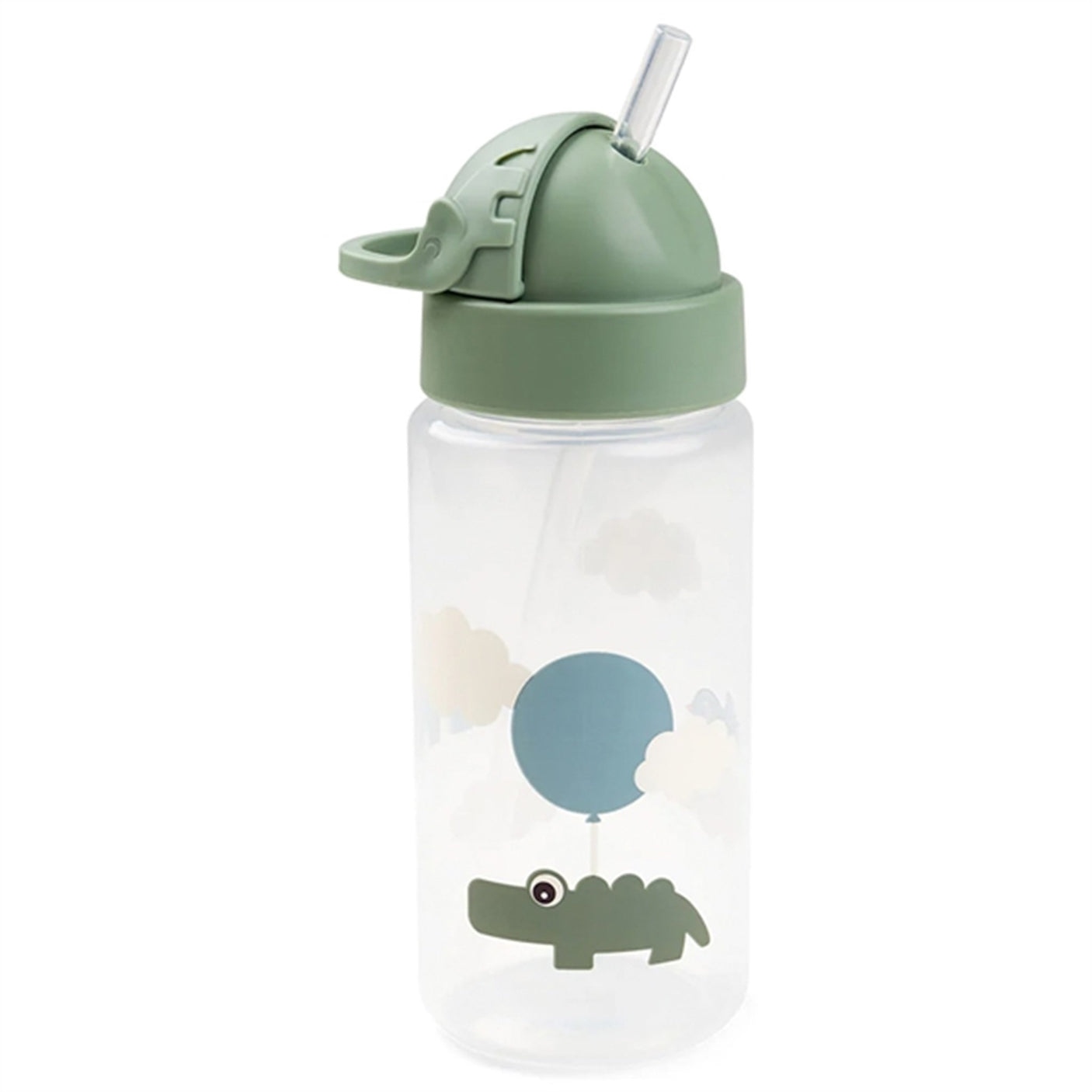 Done by Deer Straw Bottle Happy Clouds Green