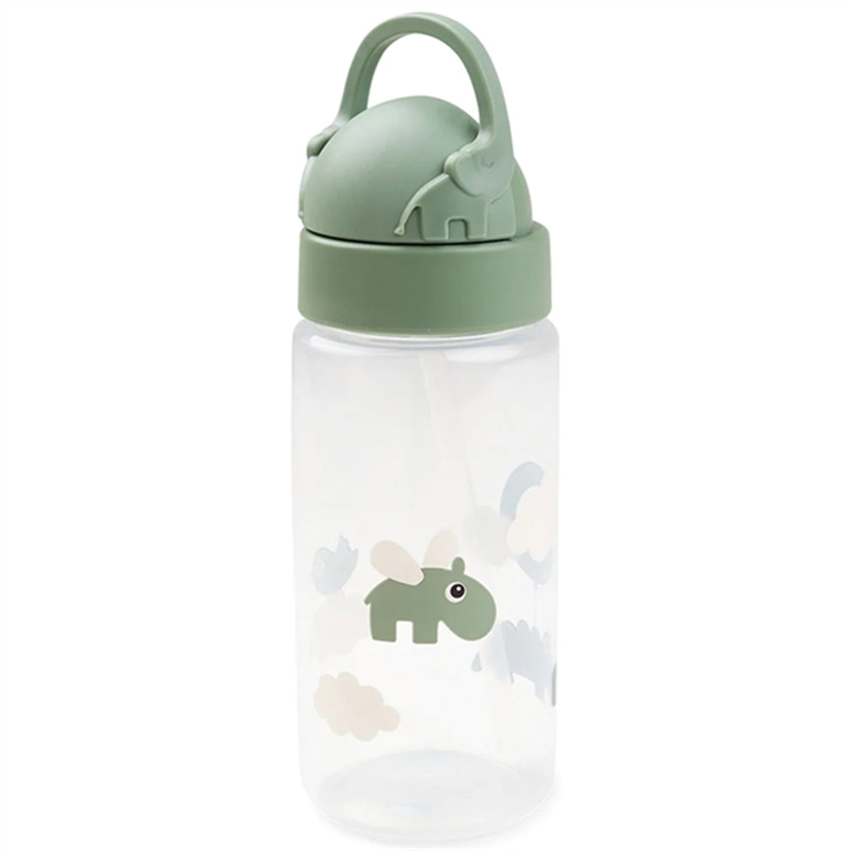 Done by Deer Straw Bottle Happy Clouds Green