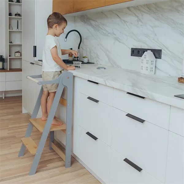 Duck Woodworks Transformable Kitchen Tower Grey