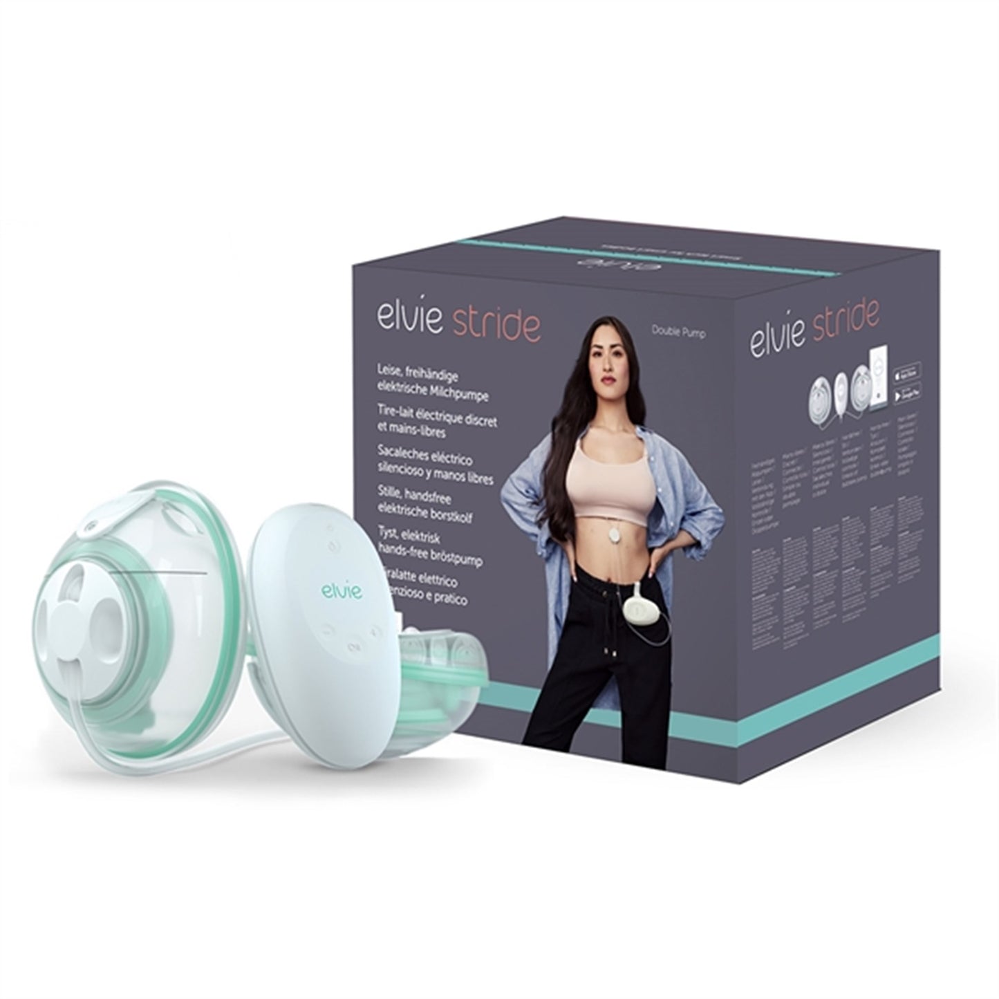 Elvie Breast Pump Stride Double White