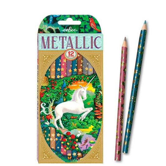 Eeboo 12 Metallic Pencils - Unicorn