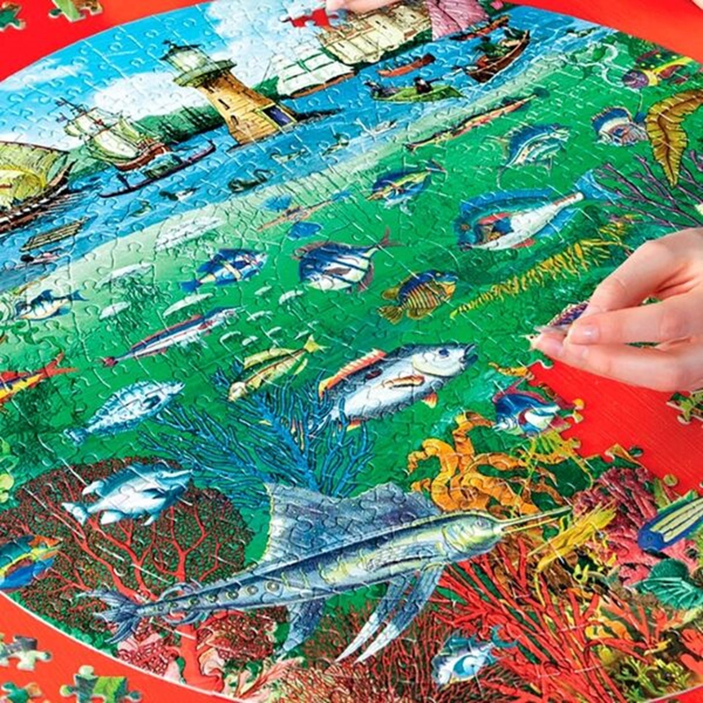 Eeboo Puzzle 500 Pieces - Fish and Boats