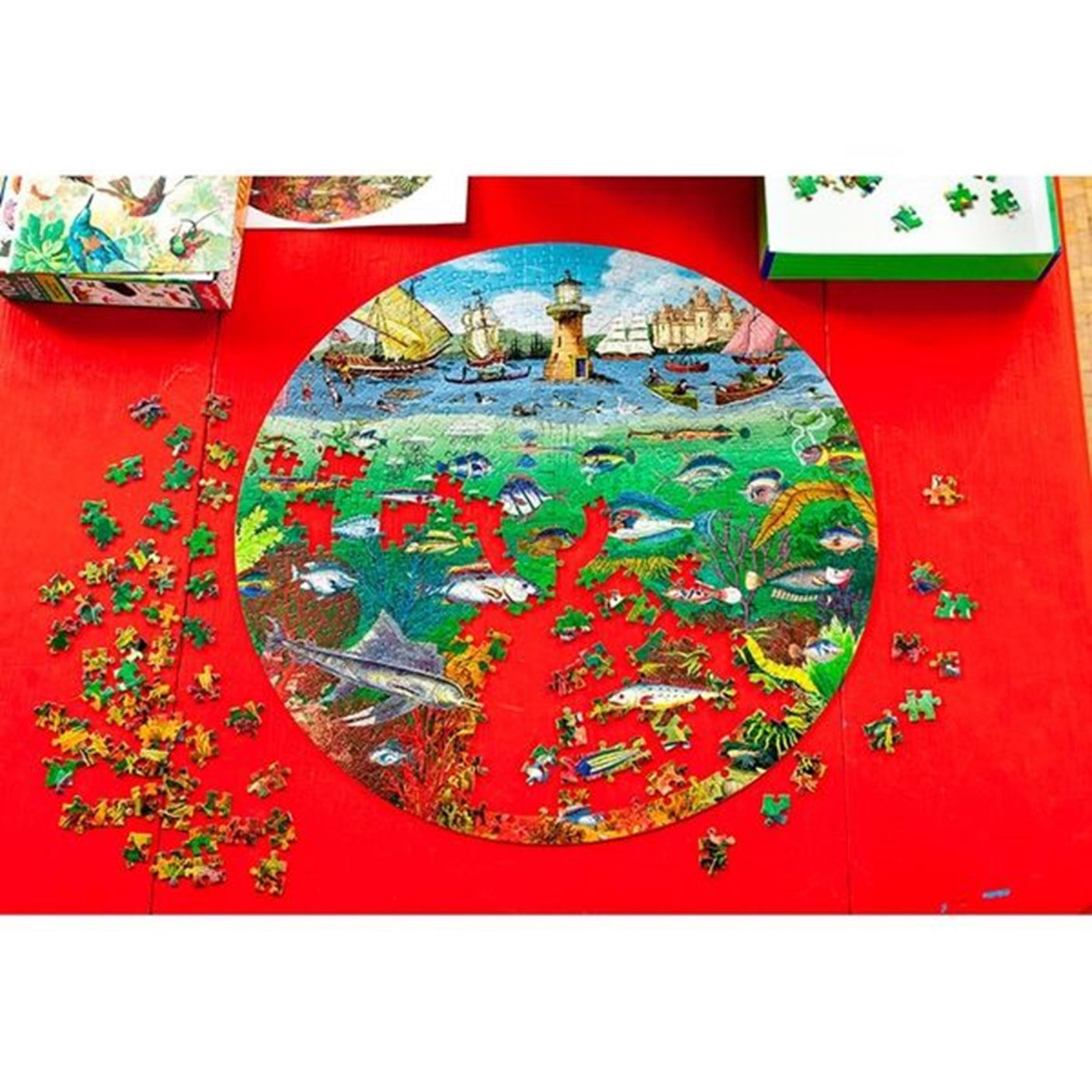 Eeboo Puzzle 500 Pieces - Fish and Boats