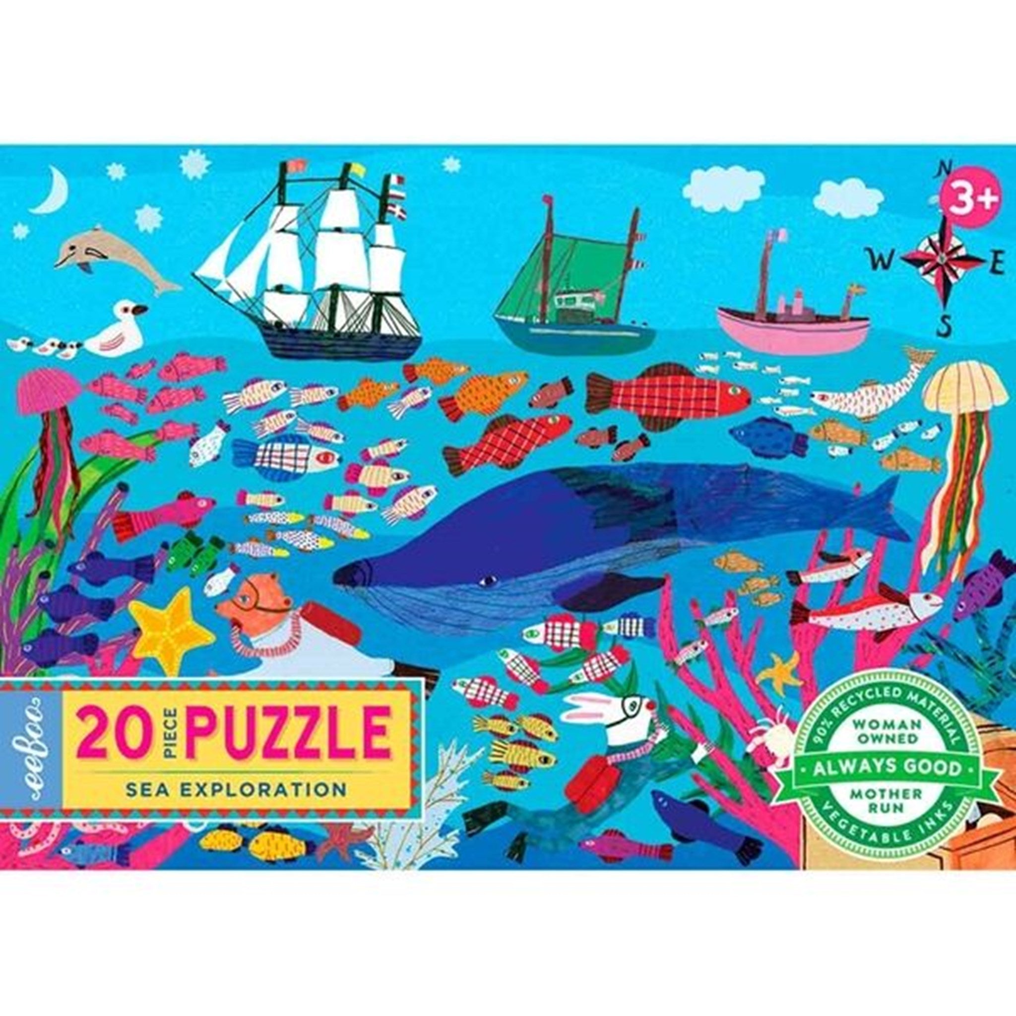 Eeboo Puzzle 20 Pieces - Sea Exploration